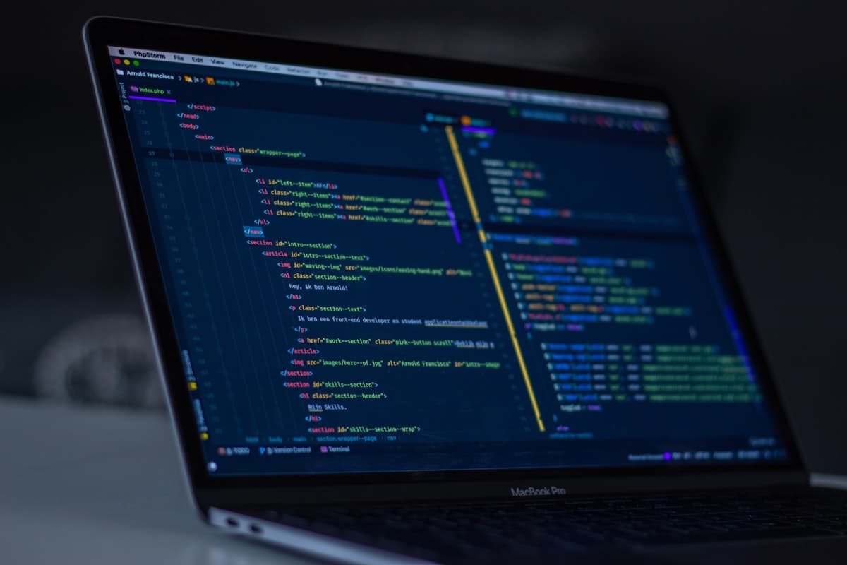 Source code on a monitor